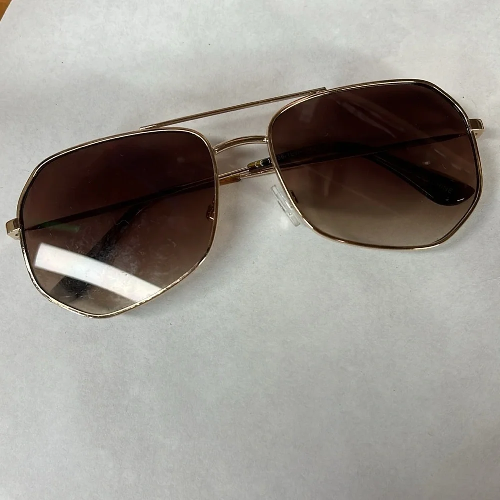 Free People Briston Stylish Brown Square Sunglasses